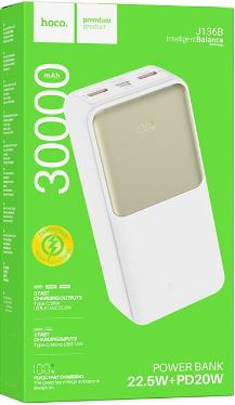 Портативный аккумулятор Hoco 30000mAh J136B White