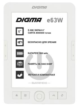Электронная книга Digma E63W White